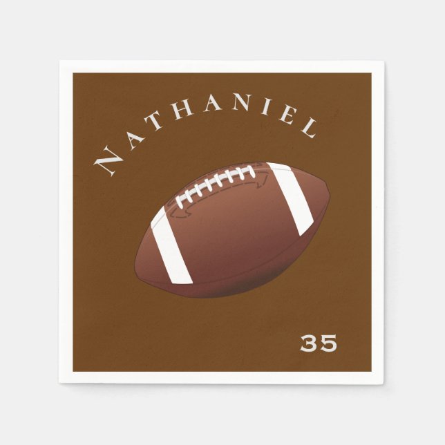 Personalized Celebration Photo and Text Football Napkin (Front)