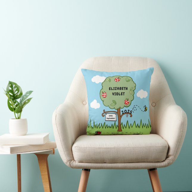 Personalized Celebration Tree Kid's  Throw Pillow (Chair)