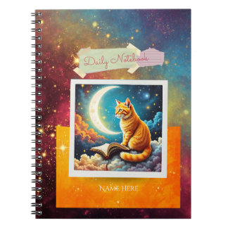 Personalized Celestial Cat Notebook – Starry Tabby