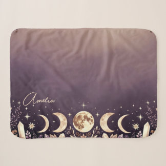 Personalized Celestial Moon Phases Sherpa Blanket