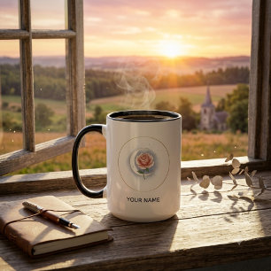 Personalized Celestial Rose & Moon Mug - Custom Na
