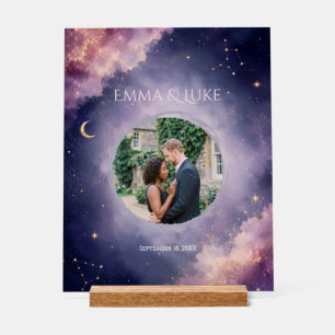 Personalized Celestial Wedding Acrylic Welcome Sign