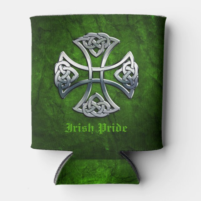 Personalized Celtic Cross Can Cooler (Front)