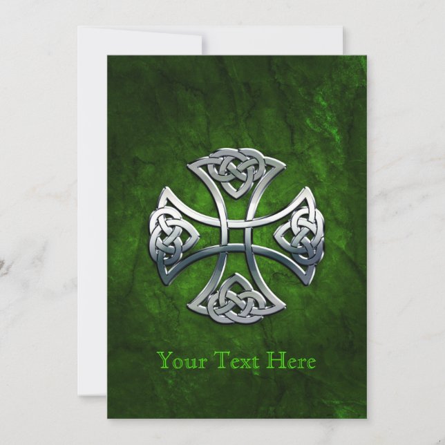 Personalized Celtic Cross Holiday Card (Front)