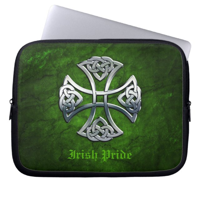 Personalized Celtic Cross Laptop Sleeve (Front)