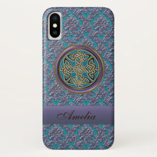 Personalized Celtic Knot Damask iPhone X Case