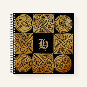 Personalized Celtic Knotwork Cross Spiral Notebook
