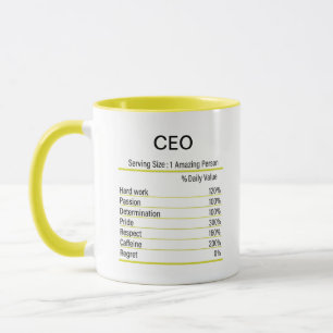 Personalized CEO Nutrition Facts, Nutrition Facts  Mug
