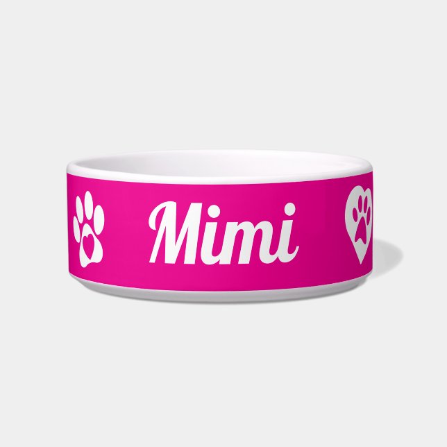 Personalized Ceramic Cat Bowl, customized Cat Gift Bowl (Front)