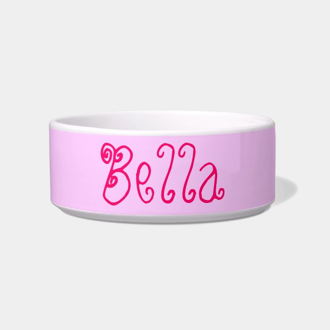 Personalized Ceramic Dog Bowl Female Names Bella (Front)