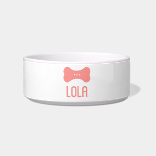 Personalized Ceramic Pet Bowl (Flamingo Pink)