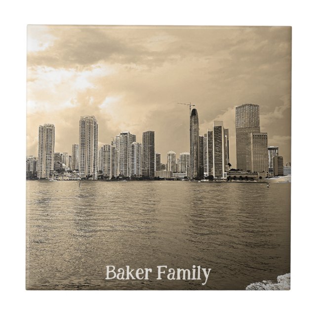 Personalized Ceramic Tile - Miami, Florida (Front)