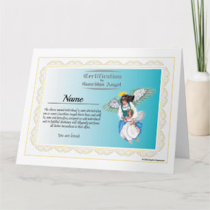Personalized Certification by Angel greeting card
