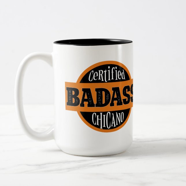 Personalized Certified Chicano  Two-Tone Coffee Mug (Left)
