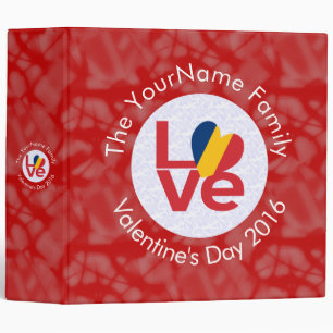 Personalized Chad Red LOVE Flag Binder
