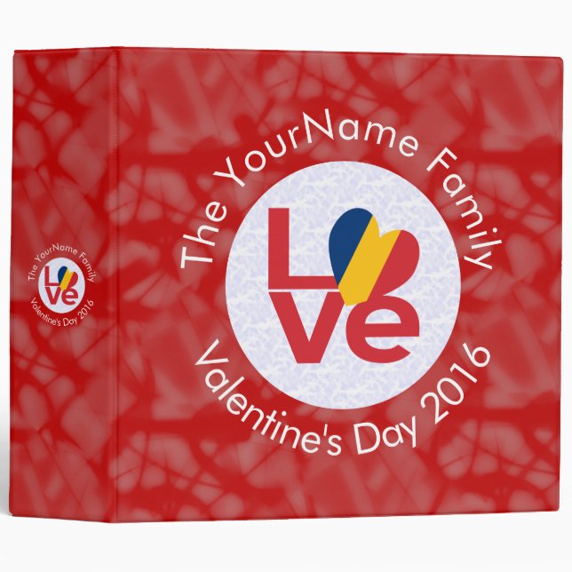 Personalized Chad Red LOVE Flag Binder (Front/Spine)