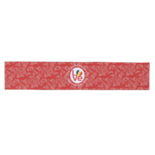 Personalized Chad Red LOVE Flag Medium Table Runner
