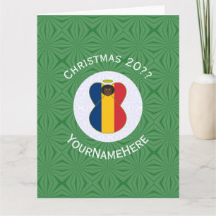 Personalized Chadian Angel Christmas Flag  Card