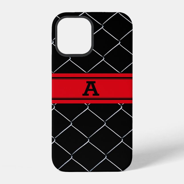 Personalized Chain Link Fence Pattern iPhone Case (Back)