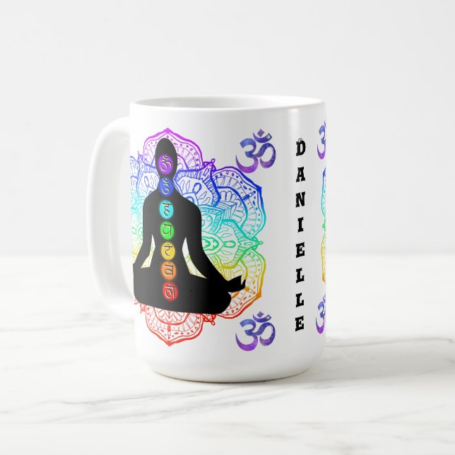 Personalized Chakra Ohm Yogi Zen Mug (Front Left)