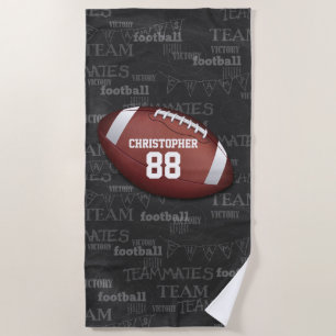 Personalized Chalkboard American Football Beach Towel