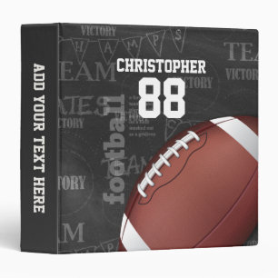Personalized Chalkboard American Football Binder
