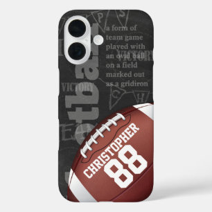 Personalized Chalkboard American Football iPhone 16 Case