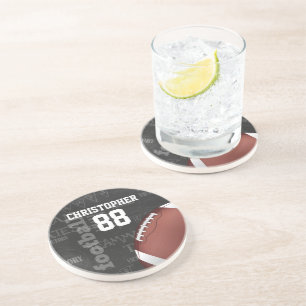 Personalized Chalkboard American Football Coaster