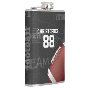 Personalized Chalkboard American Football Hip Flask