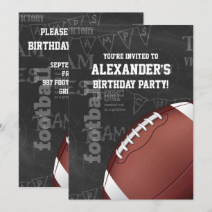 Personalized Chalkboard American Football Invitation