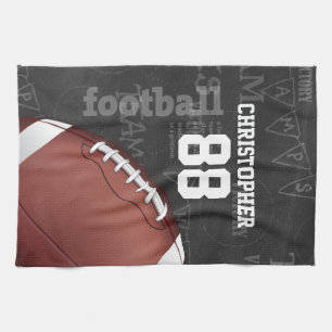 Personalized Chalkboard American Football Kitchen Towel