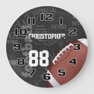 Personalized Chalkboard American Football Large Cl Clock