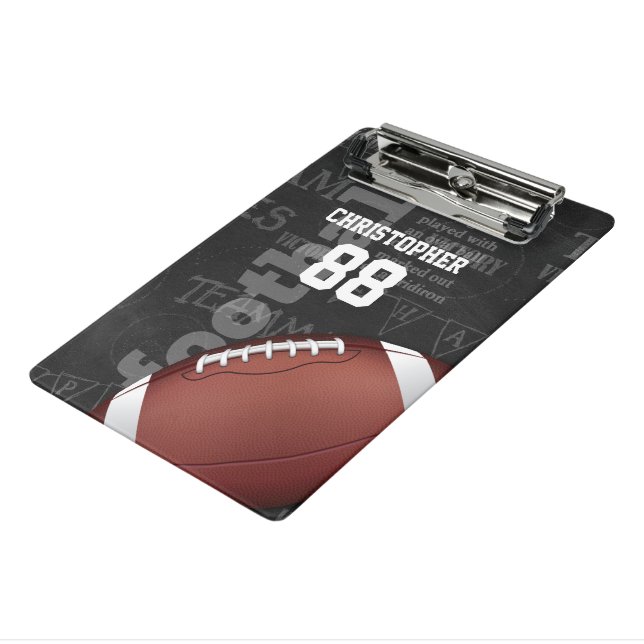 Personalized Chalkboard American Football Mini Clipboard (Angled3)