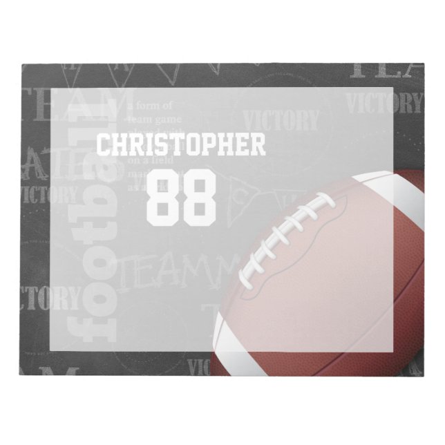 Personalized Chalkboard American Football Notepad (Front)