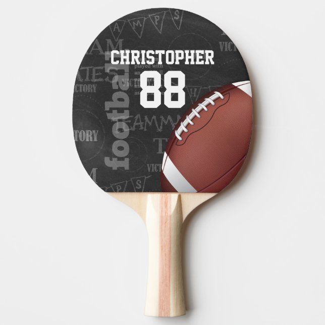 Personalized Chalkboard American Football Ping Pong Paddle (Front)