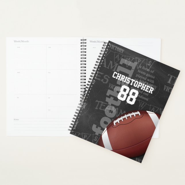 Personalized Chalkboard American Football Planner (Display)