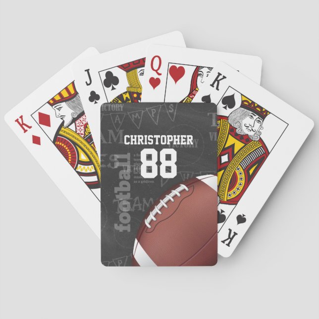 Personalized Chalkboard American Football Playing Cards (Back)