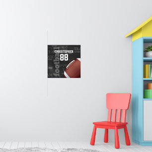 Personalized Chalkboard American Football Poster