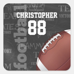 Personalized Chalkboard American Football Square Sticker