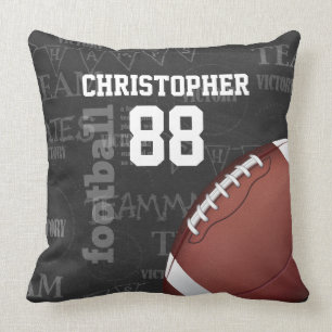 Personalized Chalkboard American Football Throw Pillow