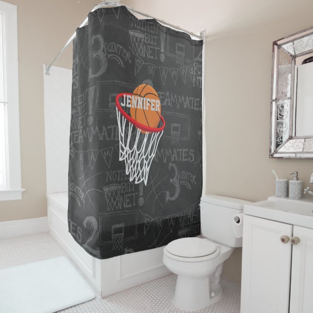 Personalized Chalkboard Basketball and Hoop (In Situ)
