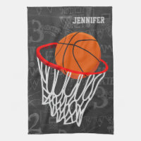 Personalized Chalkboard Basketball and Hoop