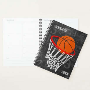 Personalized Chalkboard Basketball and Hoop Planner