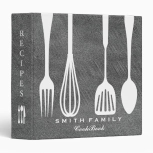 Personalized Chalkboard Family Recipe Cookbook 3 R Binder