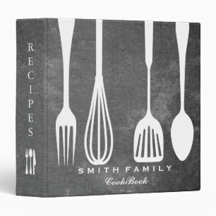 Personalized Chalkboard Family Recipe Cookbook 3 R Binder