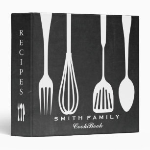 Personalized Chalkboard Family Recipe Cookbook 3 R Binder