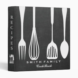 Personalized Chalkboard Family Recipe Cookbook Bin Binder