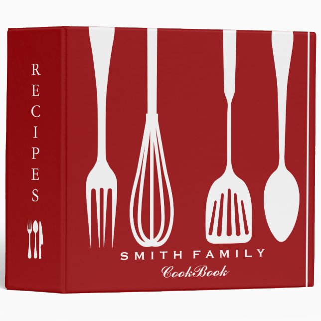 Personalized Chalkboard Family Recipe Cookbook Bin Binder (Front/Spine)