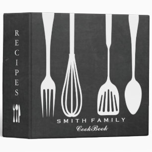 Personalized Chalkboard Family Recipe Cookbook Bin Binder