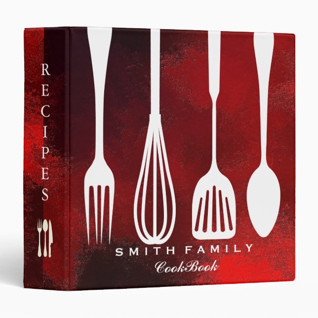 Personalized Chalkboard Family Recipe Cookbook Binder (Front/Spine)